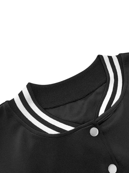 Women's Black Baseball Jacket