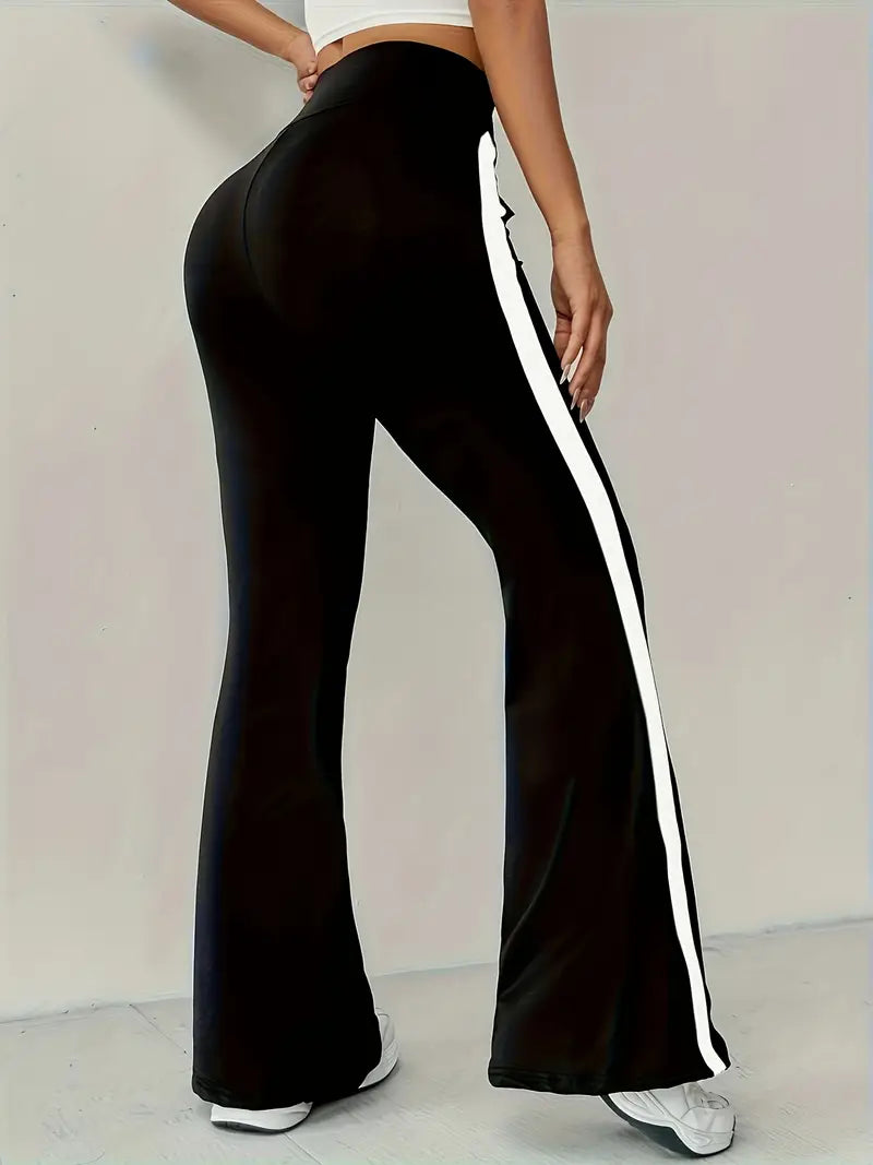 Sporty Black & White Women's Pants